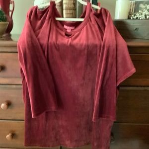 Beautiful Burgundy Velvet with peek-a-boo cutouts at the shoulders